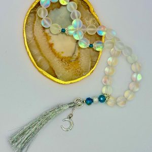 Kristal- Handcrafted natural 33 beads 10mm Frosted Refracting Glass Crystal Tasbih
